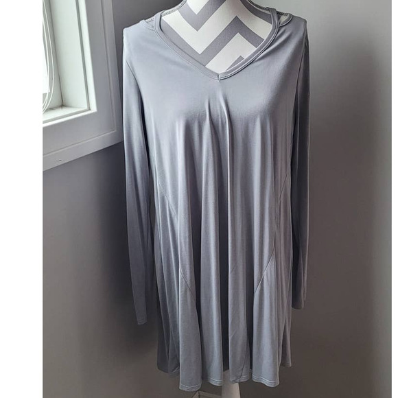 Lazy Sundays Other - Lazy Sundays Grey Comfy Long Sleeve Dress Large
